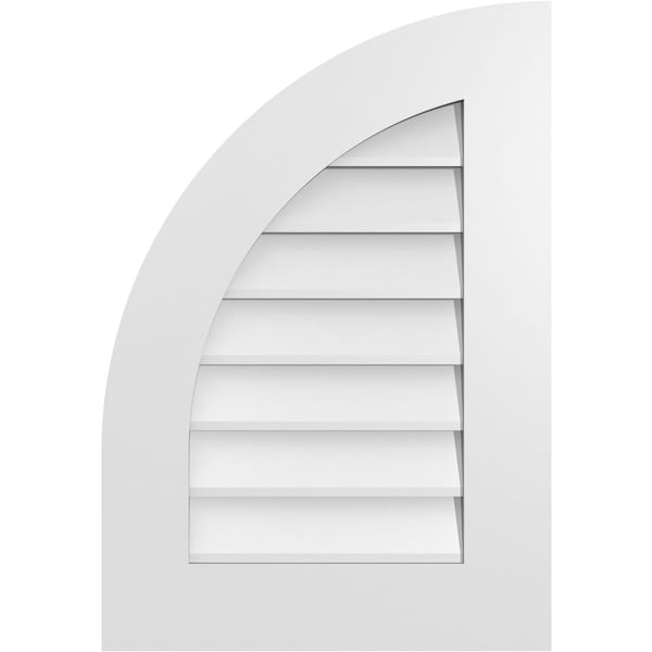 Ekena Millwork Quarter Round Top Left Surface Mount PVC Gable Vent w/ 3-1/2"W x 1"P Standard Frame, 18"W x 26"H GVPQL18X2601SN - main
